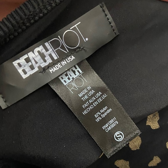 New! SET Beach Riot Eva Emmy Ribbed Bikini in Black Gold Spot 24888 4172 - Picture 8 of 12